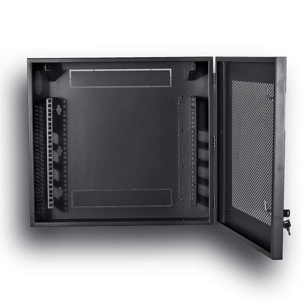 Kenuco Heavy Duty 16 Gauge Steel DVR Security Lockbox and Swing Open Top 24'' x 21'' x 7'' - (Black)