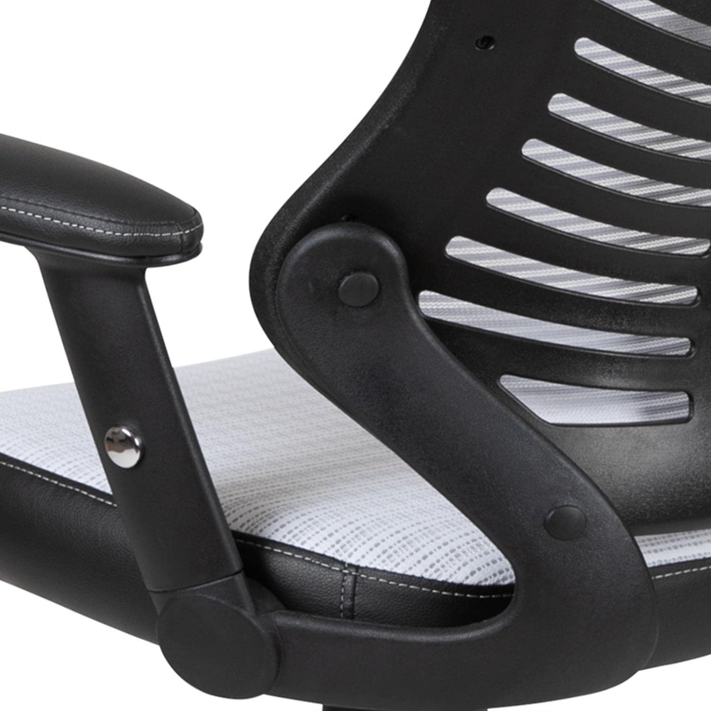 Flash Furniture Kale High Back Designer White Mesh Executive Swivel Ergonomic Office Chair with Adjustable Arms