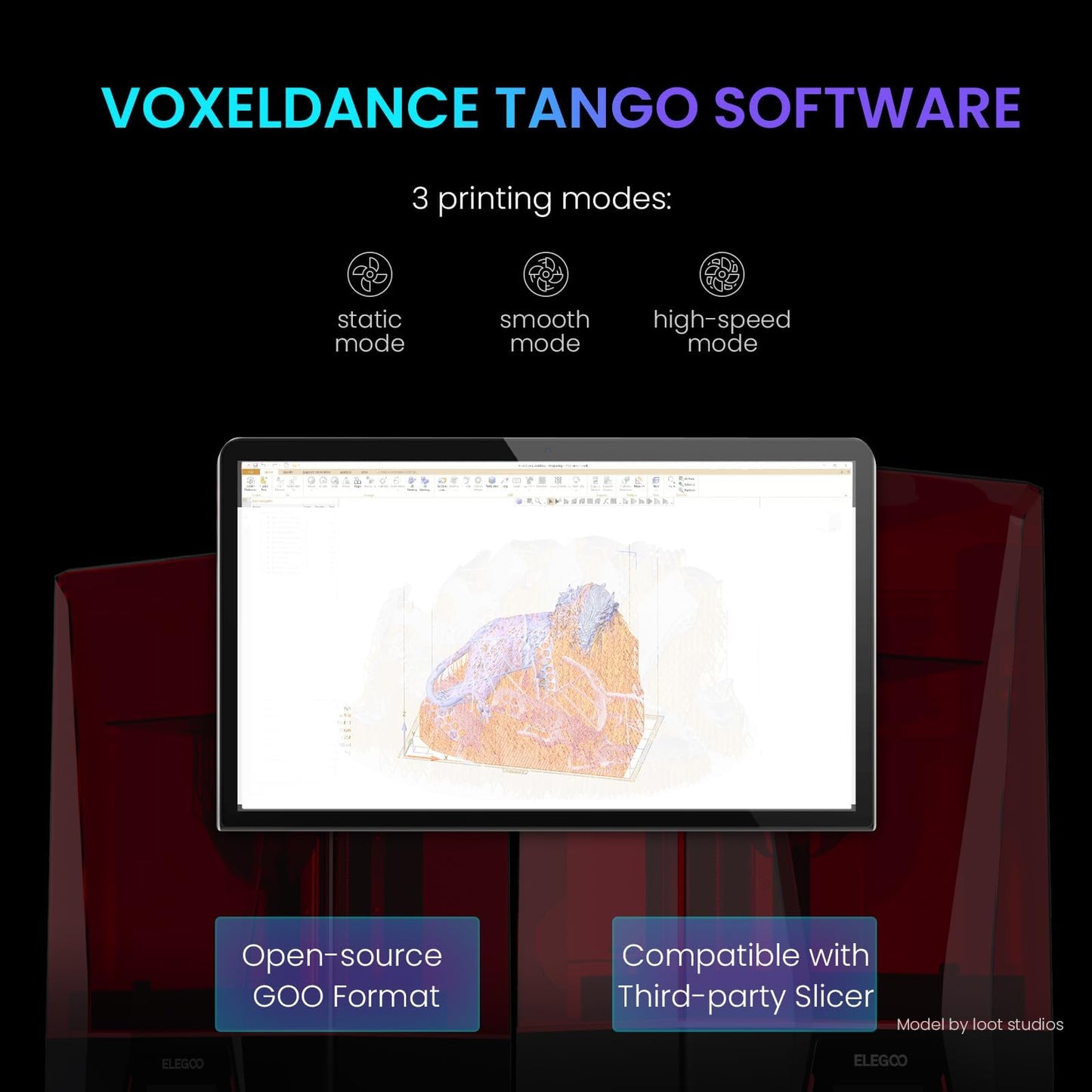 ELEGOO Saturn 3 MSLA 12K 3D Printer, Desktop Resin 3D Printer with 10-Inch Monochrome LCD, Voxeldance Tango Slicer, Large Printing Size of 8.62 × 4.84 × 9.84 inches