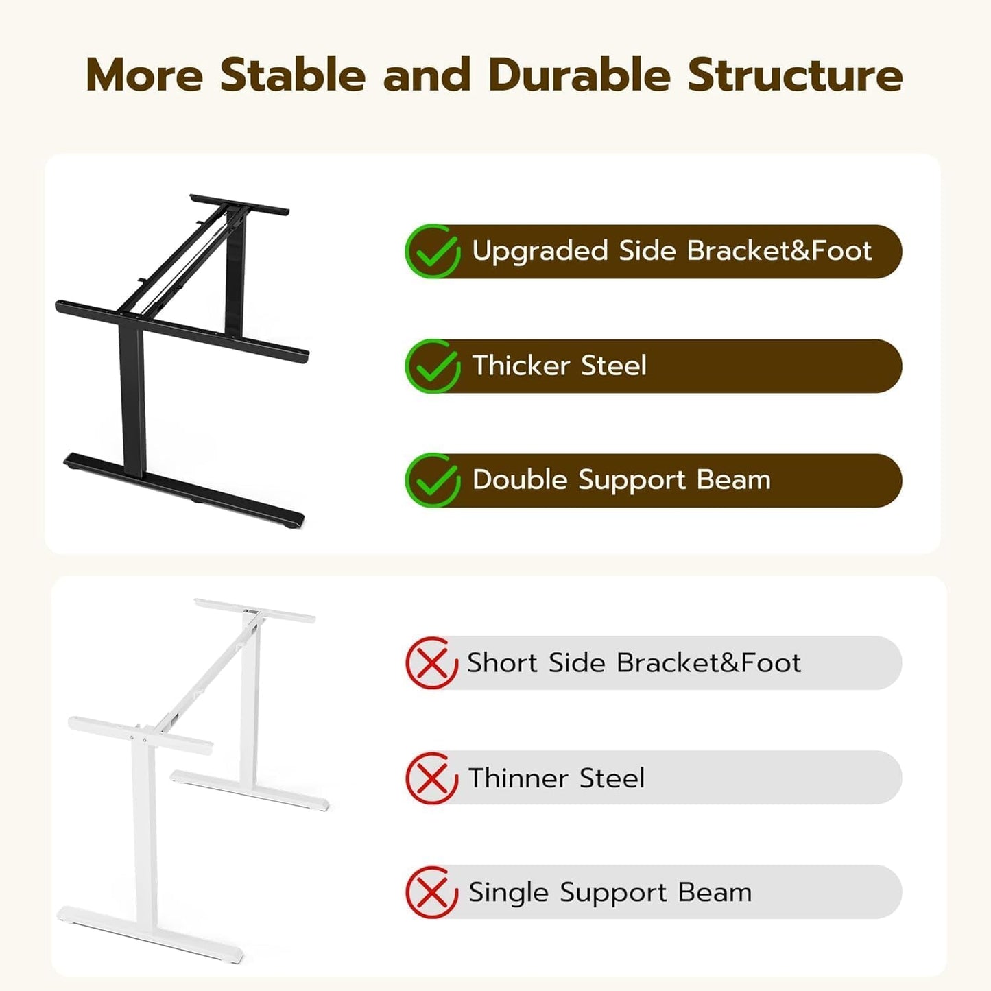 Acrolix L Shaped Electric Standing Desk - 59x40 Inch Reversible Corner Sit Stand Desk with Hook&Cup Holder,Electric Height Adjustable Table,for Home Office Gaming Computer Desk, Rustic Brown