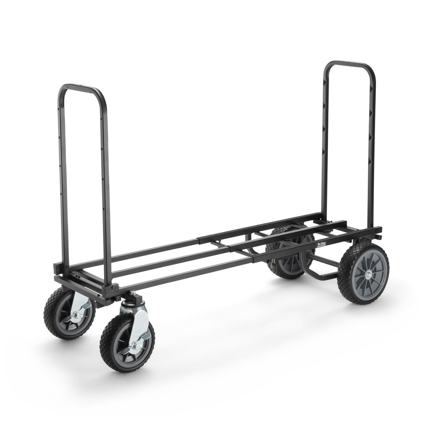 On-Stage UTC5500 All-Terrain Utility Cart (Rolling Dolly Handcart, Heavy-Duty Transportation, Load in and Load Out Equipment, Adjustable Length, Treaded Wheels and Locking Casters, Black Finish)