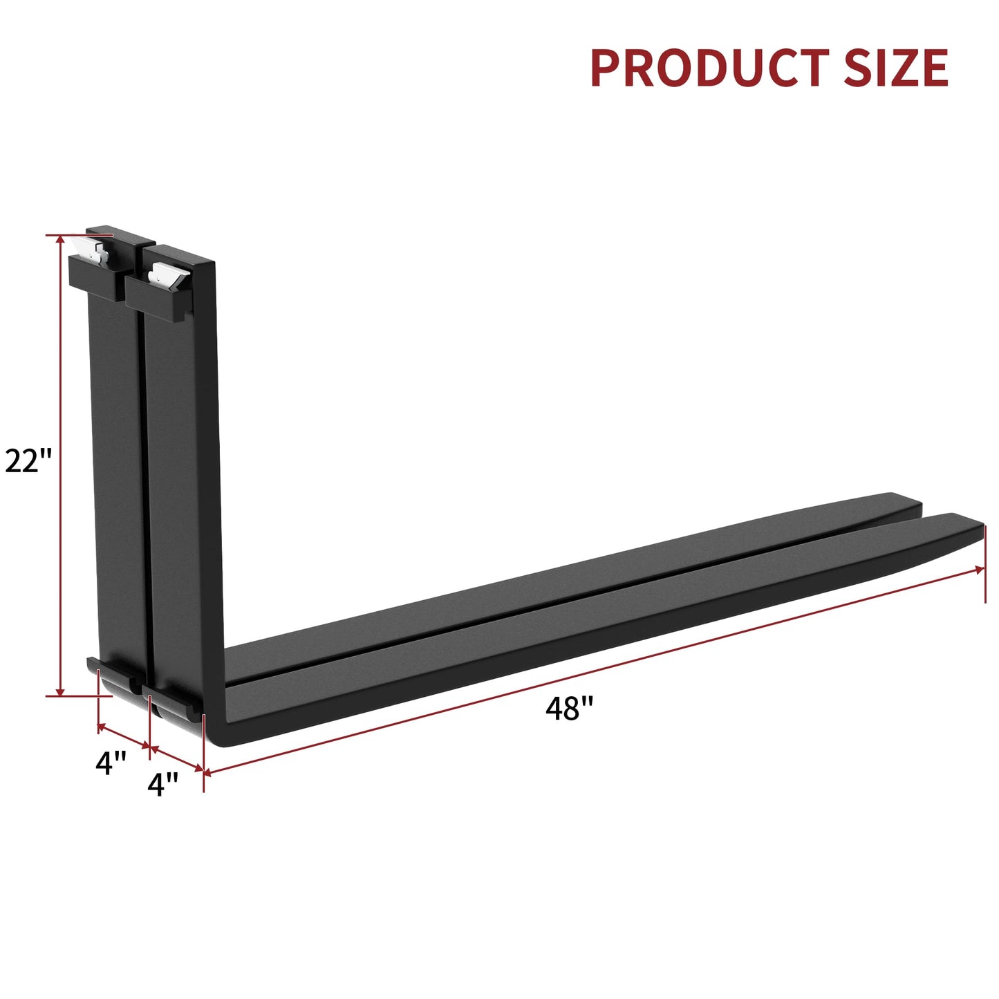 YITAMOTOR 4000lbs Universal Skid Steer Pallet Fork Attachment, 46" Pallet Fork Frame with 48" Fork Blades, Quick Attach Pallet Fork for Tractors Loaders