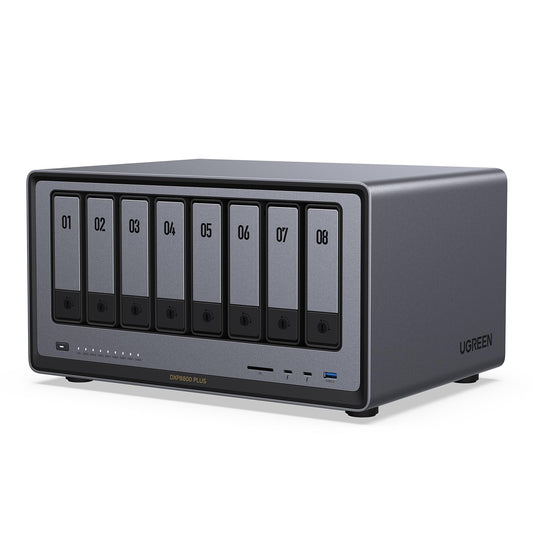 UGREEN NAS DXP8800 Plus 8-Bay Desktop NASync, Intel i5 1235u 10-Core CPU, 8GB DDR5 RAM, Bulit-in 128G SSD for System, 2*10GbE, 2*M.2 NVMe Slots, 8K HDMI, 2X TBT4, Network Attached Storage (Diskless)