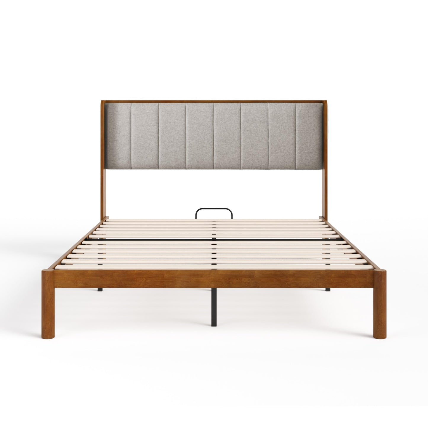 Zinus Jonas Bamboo Platform Bed Frame, Wingback Headboard, Mid-Century Modern Design, Plush Upholstered Comfort, Sustainable Bamboo, Fits Any Bedroom Style, No Box Spring Needed, Queen