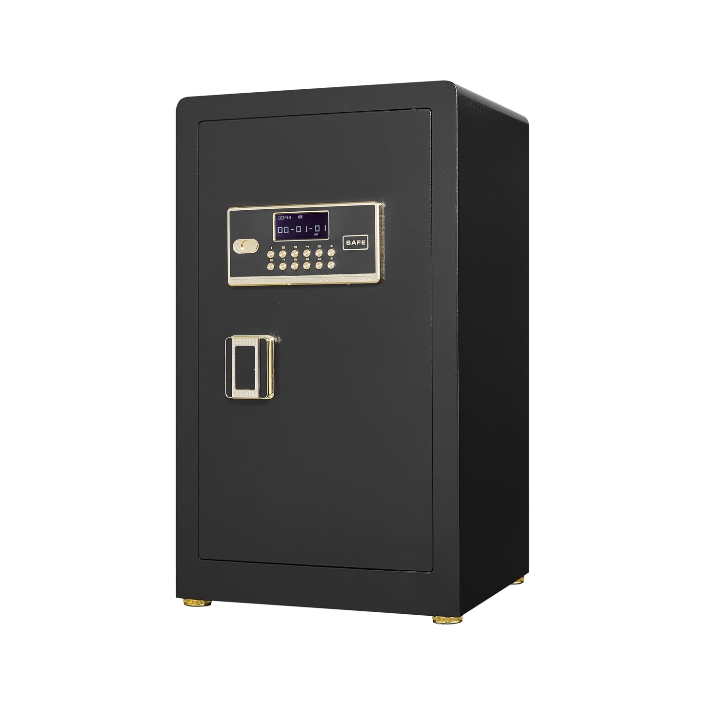 ZIEGIAN 3.5 Cu. Ft. Large Steel Security Safe with Digital Keypad Lock, Removable Shelf & LED Light, 15.75"W x 14.17"D x 27.16"H - Fireproof Safe Box for Cash, Jewelry, Documents & Valuables (Black)