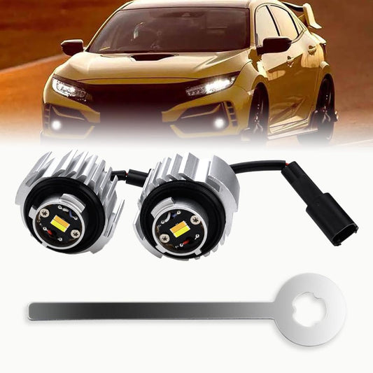 nsautolighting L1B TF1 LED Fog Light Bulbs Dual Color 6000K White/3000K Amber for 2020+ Honda Civic, Accord, CR-V, Ridg