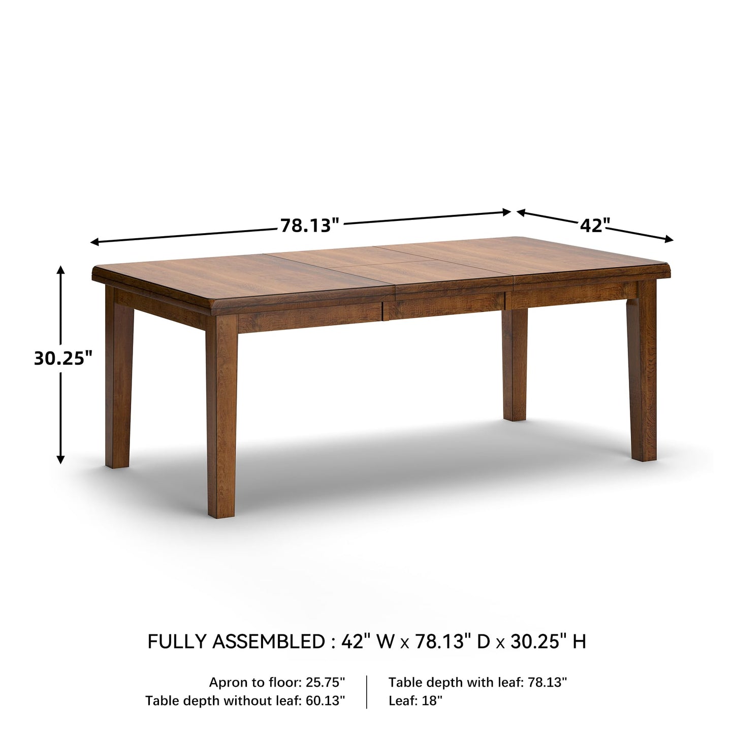 Signature Design by Ashley Ralene Extendable Dining Table, With Butterfly Leaf Seats 6-8, Wood Dining Room Table for Family Meals, Burnished Brown 42 x 60-78 Inch