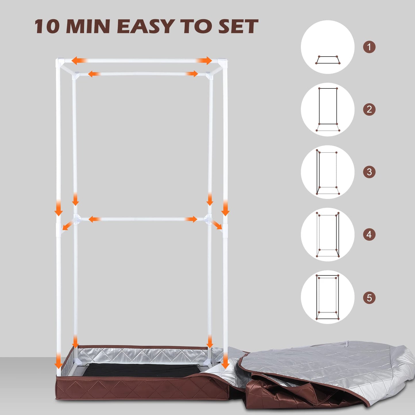 amocane Far Infrared Portable Sauna, Personal Dry Sauna Spa for Relaxation, Sauna Tent with Heating Foot Pad, Portable Chair, Remote Control, 140℉ Temerature, Full Size Indoor Sauna for Home & Gym