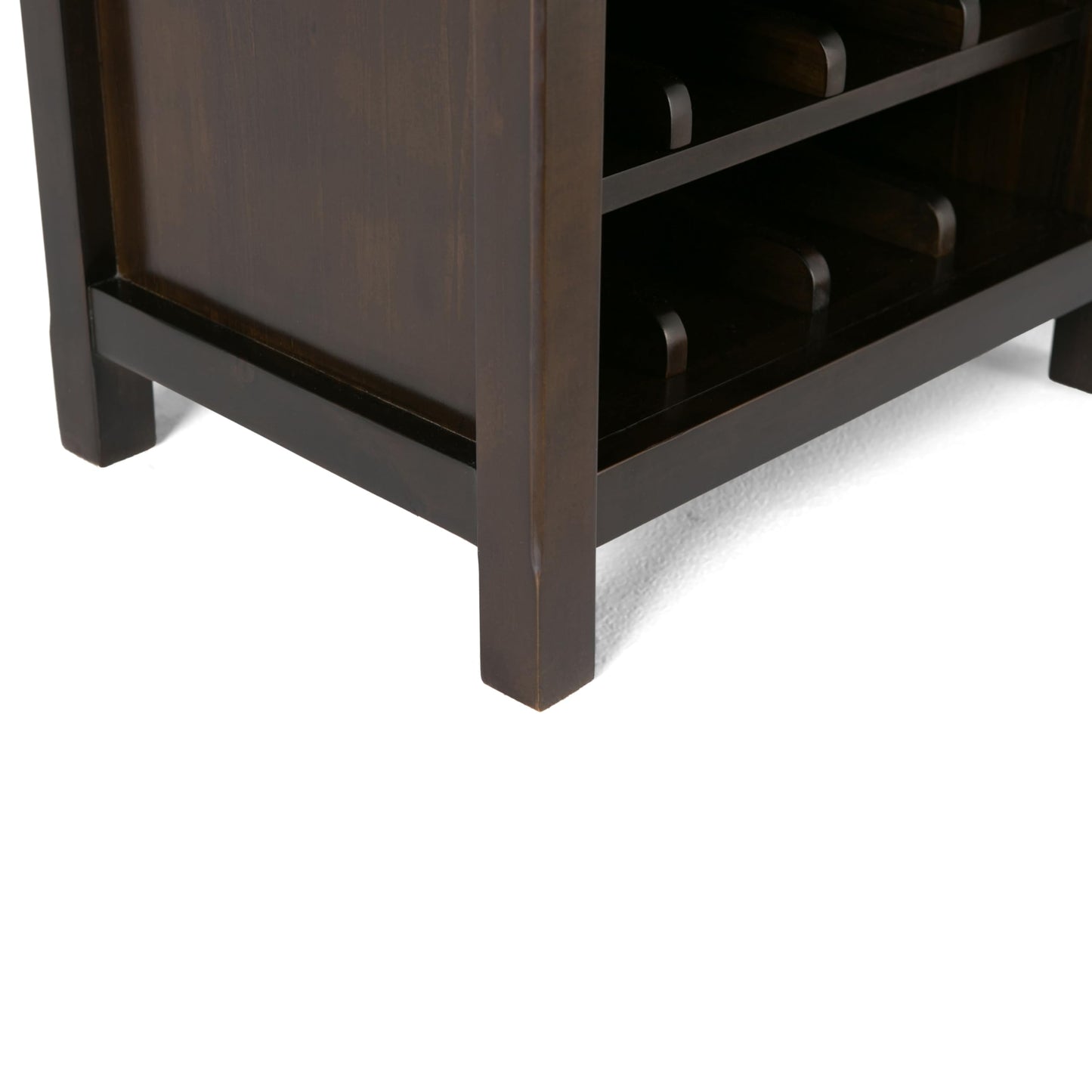 SIMPLIHOME Avalon 12-Bottle SOLID WOOD 22 Inch Wide Contemporary High Storage Wine Rack Cabinet in Dark Tobacco Brown, For the Living Room, Dining Room and Kitchen