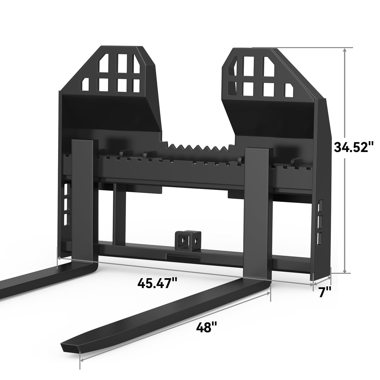 YITAMOTOR 4000lbs Skid Steer Pallet Fork Attachment, 45" Pallet Fork Frame with 48" Pallet Forks Blades fit for Kubota Bobcat Skid Steer Quick Tach Loaders Tractors