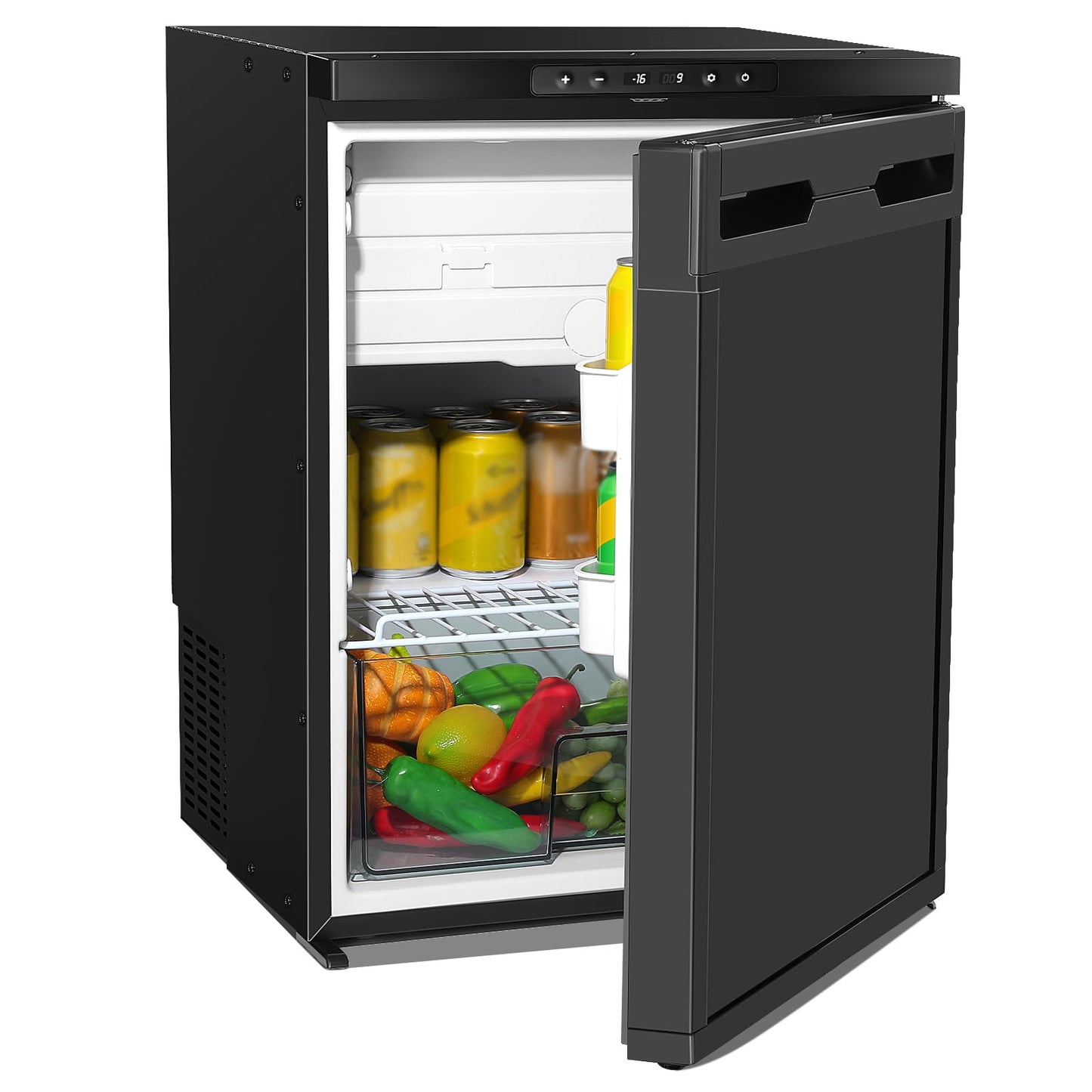 GEARPASS 2.3 Cu Ft Mini Fridge with Freezer, Compressor Cooling (-4°F) | APP Control Energy Star Table Top Fridge for Bedroom, Car, Dorm, Office, RV, Apartment – Ultra Quiet Compact Refrigerator