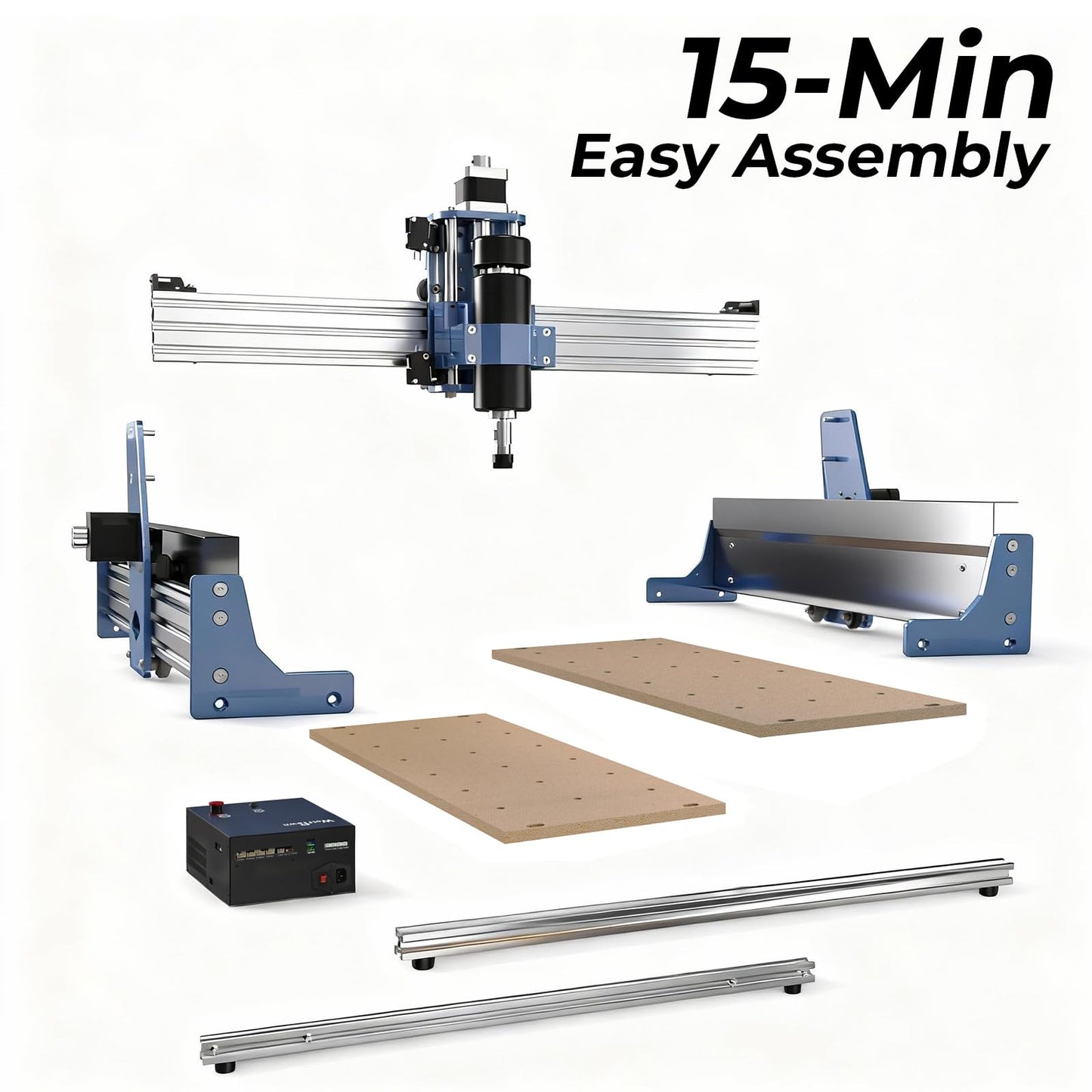WolfPawn CNC Router Machine Desktop CNC 3 Axis, CNC Milling Machine for Metal Wood Acrylic, GRBL Control Engraving Machine with 500W Spindle,Machine Woodworking Industrial Application(4040 PRO)