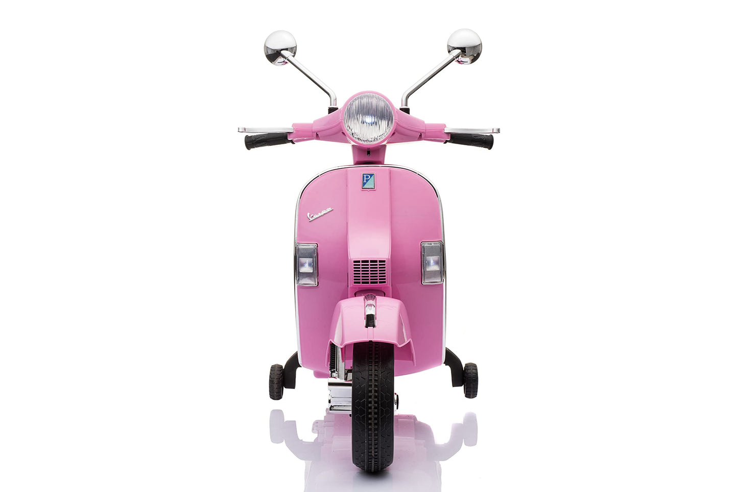 Best Ride On Cars Vespa Scooter, 12V Battery Powered Ride On Car - Electric Scooter for Kids with Leather Seat, Real Lights & Sounds, USB/AUX/SD Slot, Ages 2-5 Years Old, Pink, Large New