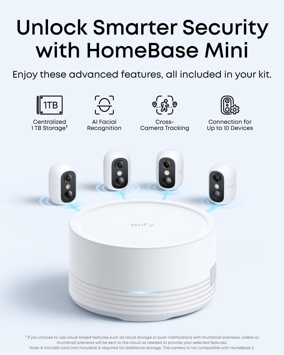 eufy Security eufyCam C35 4-Cam Kit with Solar Panel, Wireless Security Camera, Outdoor and Indoor, Magnetic Mount, Color Night Vision, Local Storage, No Monthly Fee, IP67, Built-in 8GB, White