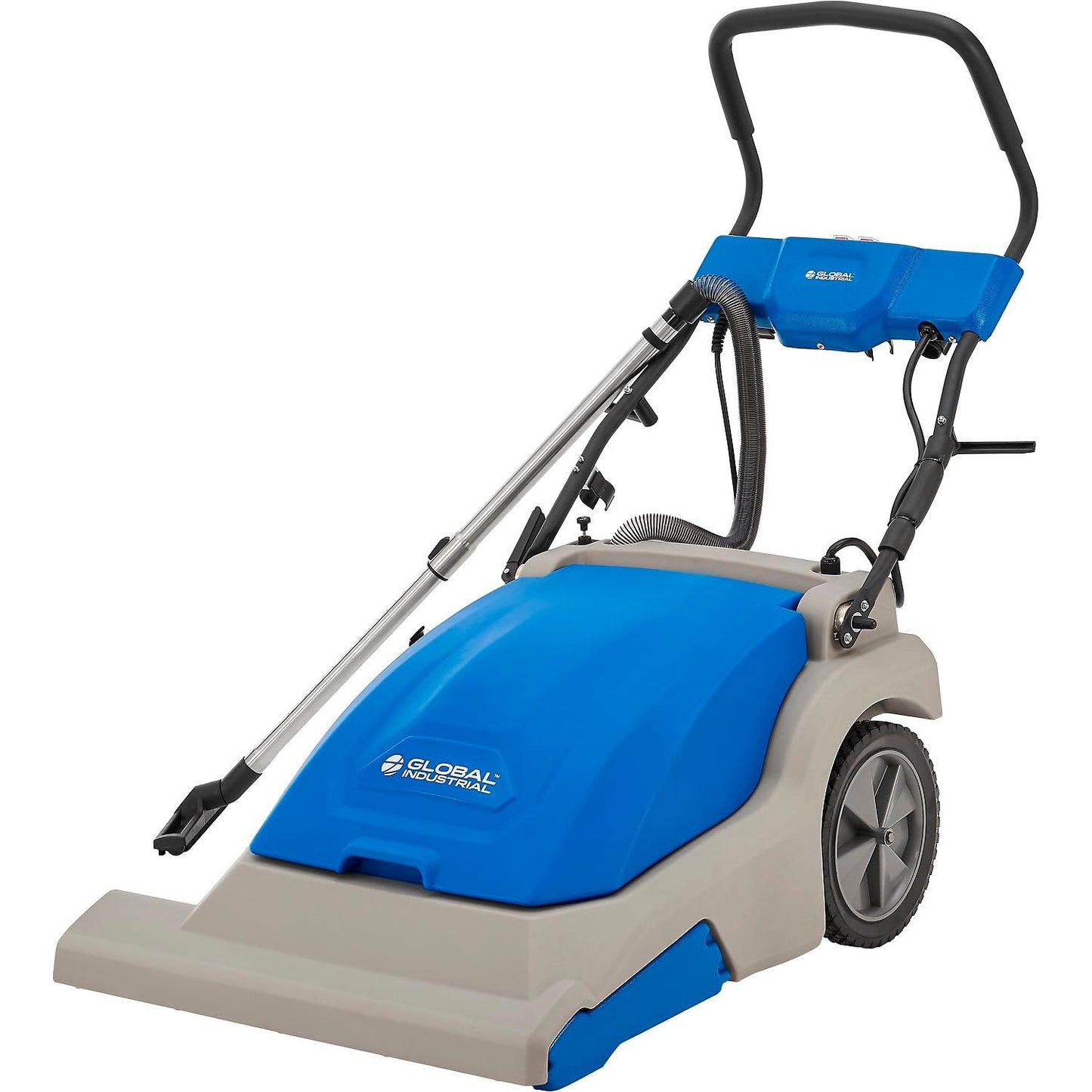 Global Industrial Commercial Wide Area Carpet Vacuum Cleaner, 30" Cleaning Width, 10.5 Gallon Capacity, 2 Horsepower, 120V 80'L Power Cord, Gray & Blue