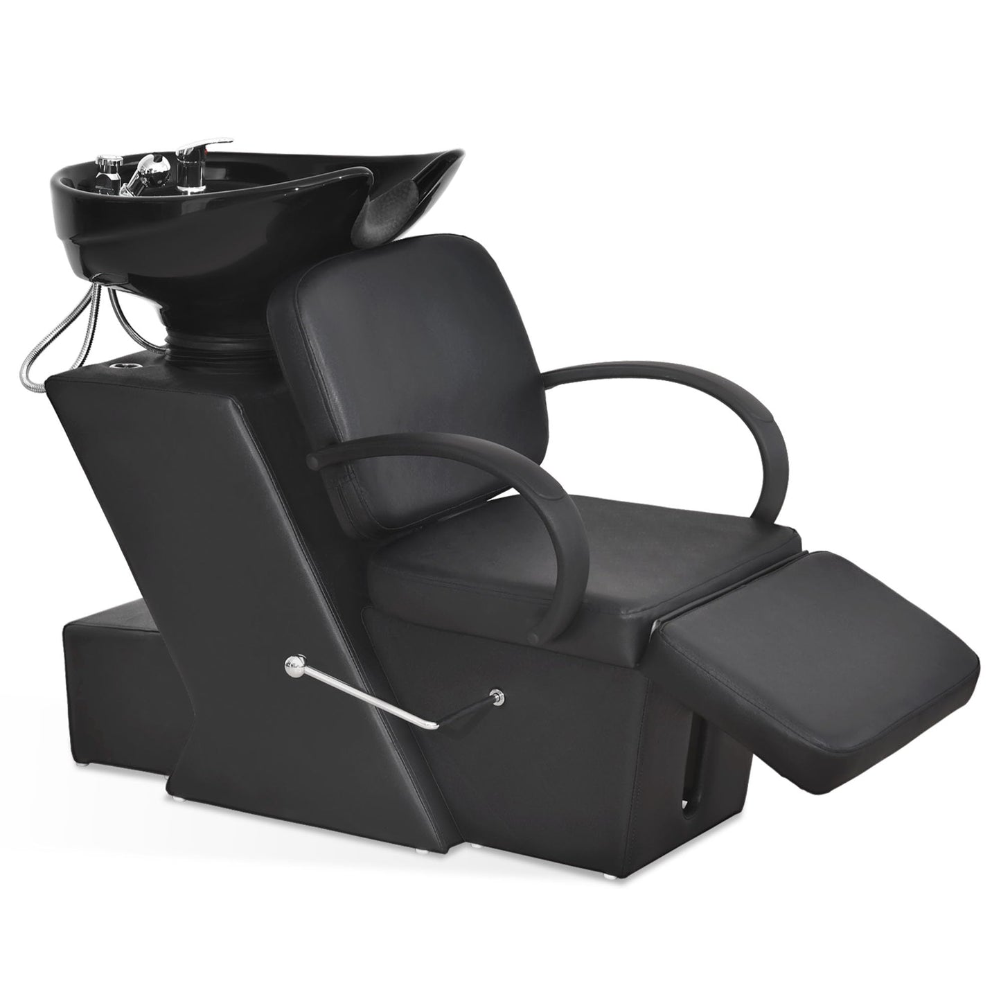 BarberPub Ceramic Bowl Shampoo Chair, Adjustable Backwash Sink, Hair Stylist Barber Chairs for Salon Beauty Spa Tattoo Unit Station 9051