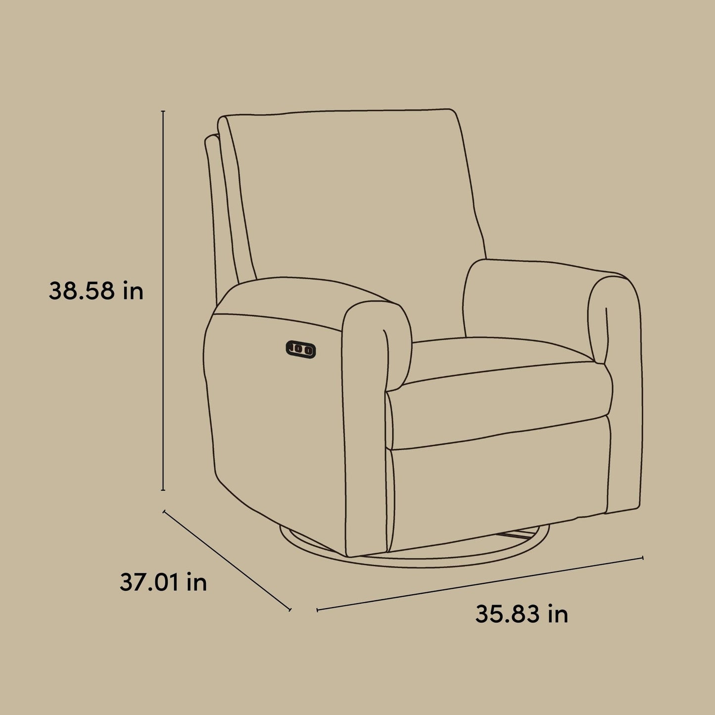 Storkcraft Sorrento Deluxe Power Recliner Swivel Glider – Premium Electronic Nursery Rocking Chair, Oeko-TEX 100 Certified, Includes Dual-USB Charging Port with USB-A & USB-C (Ivory Basketweave)