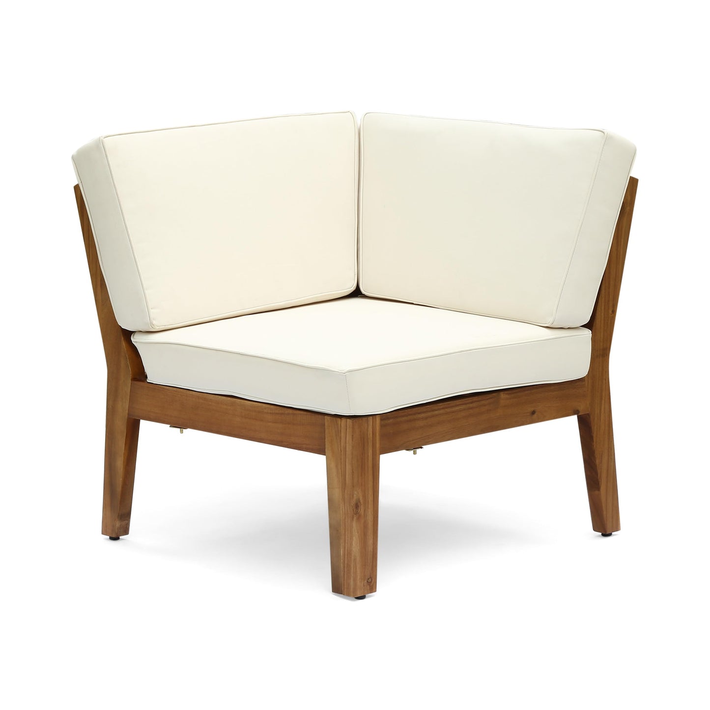 Merax 11 Piece Paito 8-Seaters Conversation Set, All-Weather Acacia Wood U-Shaped Sofa with Cushions and 2 Coffee Tables, Outdoor Sectional Couch Set for Backyard, Poolside, Teak+ Beige