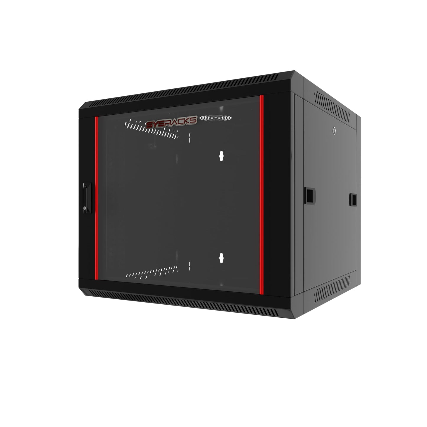 Sysracks 9U Wall Rack Mount Server 24" Deep Network Cabinet, Server Rack with Fan, Removable Side Panels, Locking Glass Door 19" Computer Cabinet Enclosure Network Rack Case SRE 9.600