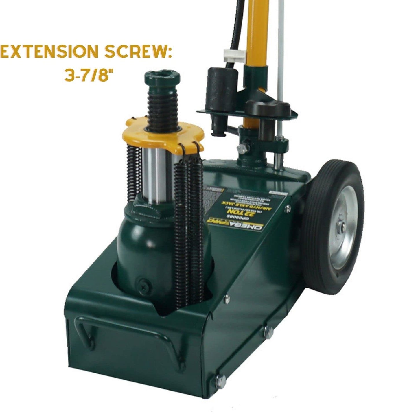 Omega Pro Air Axle Jack - 22 Ton Hydraulic Truck Floor Jack with T-Handle Knob Position Release and Exstension Adapters, OP0908S