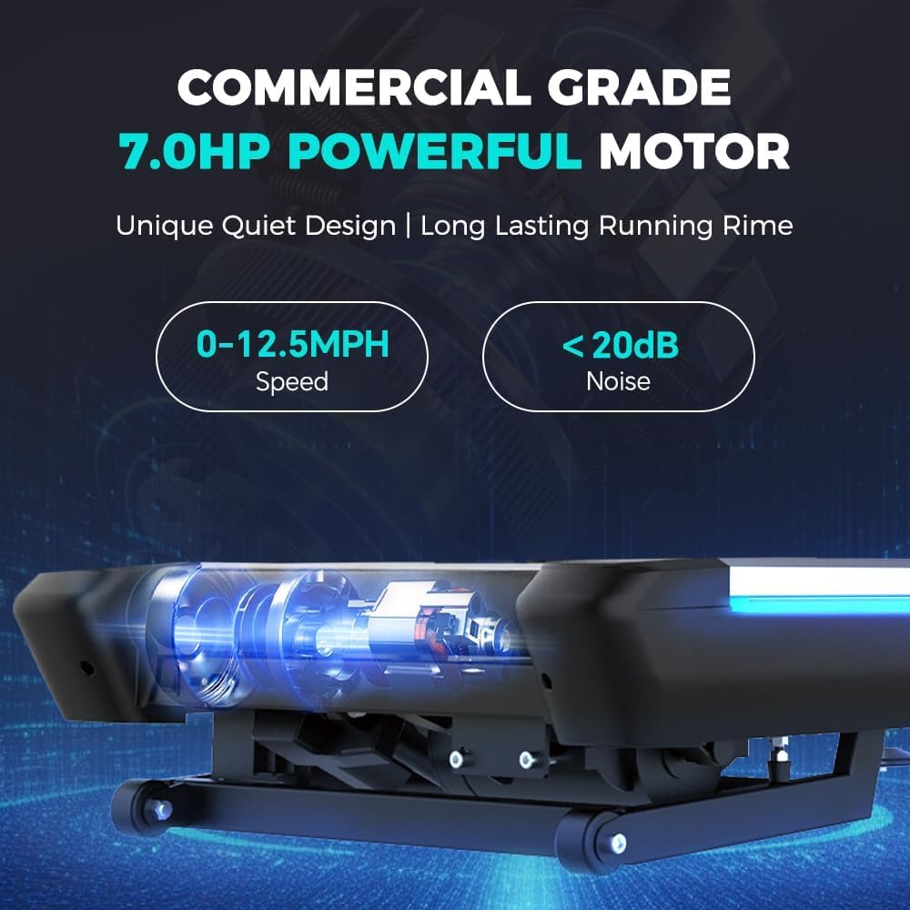Premium Motorized Treadmill with Screen Projection, 15% Auto Incline Run Mill with 3.0HP Powerful Motor, 22" Wide Deck, Shock Absorption, Quiet Walking Pad Treadmill for Home Gym
