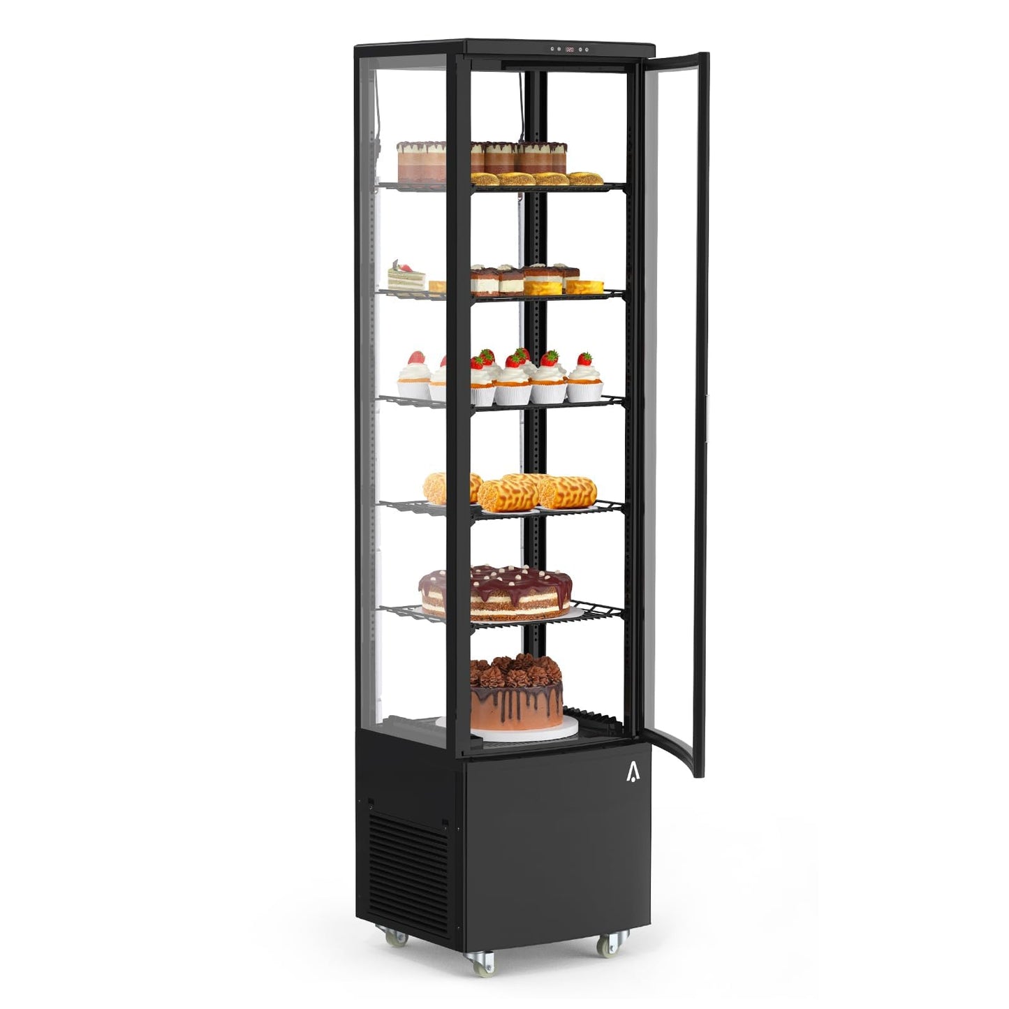 GarveeHome Commercial Display Refrigerator, 10.5 Cu.Ft Display Refrigerator Cooler with LED Lighting, Adjustable Shelves Glass Door Merchandiser Cooler, Automatic Defrost Freestanding Upright Beverage