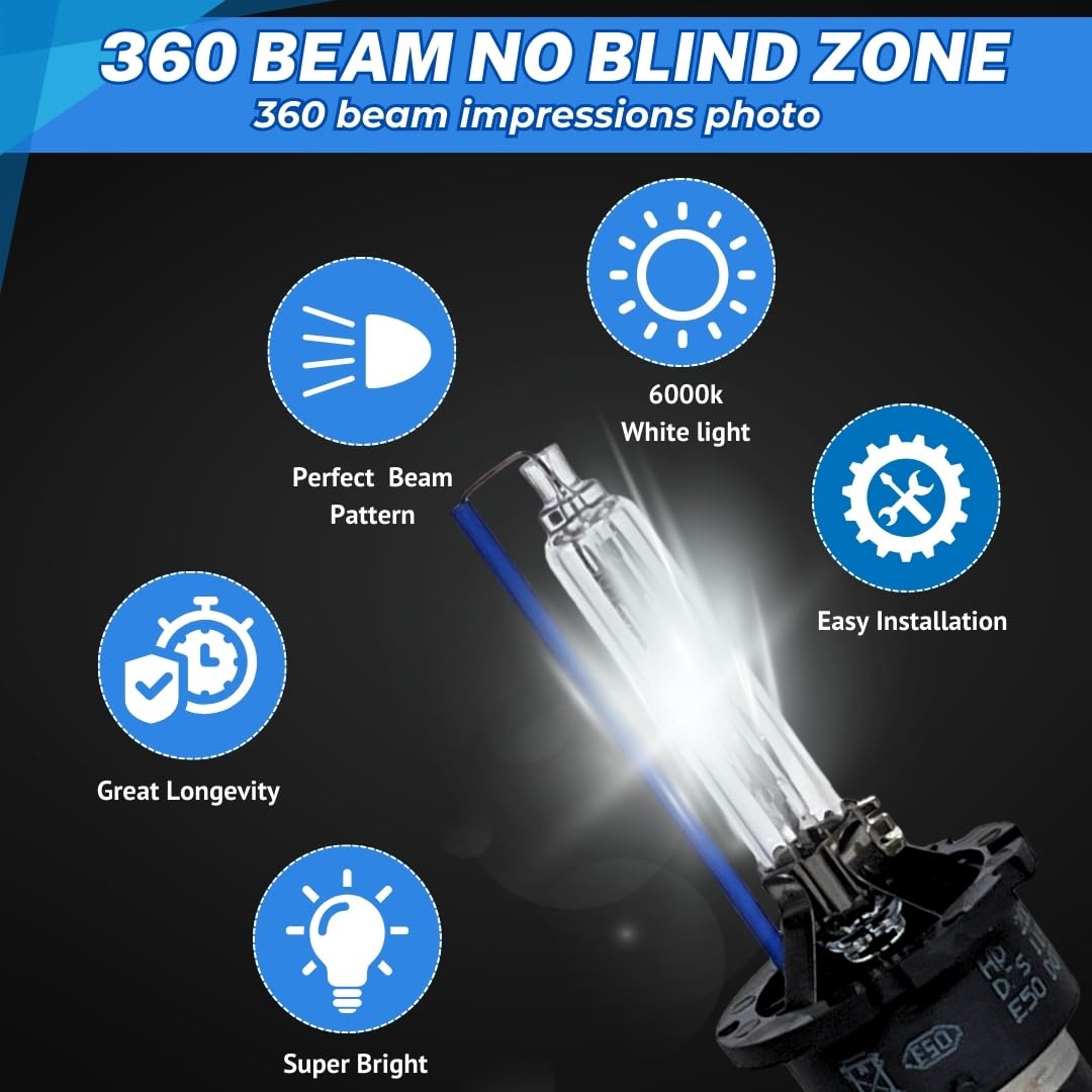 SOCAL-LED LIGHTING D4S Xenon HID Headlight Bulbs - 8000K Ice Blue - HBLB-D4S8K - Pack of 2