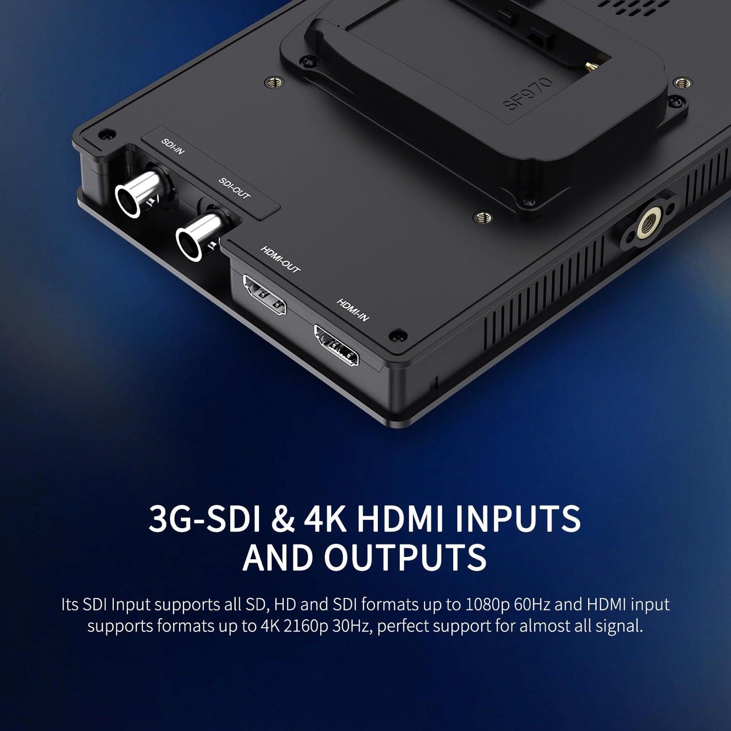 FEELWORLD FW703 7 Inch 450nit SDI On Camera Field DSLR Monitor with 3G SDI HDMI 4K Input Output, 3D LUT, Waveform, Accurate Expose Focus for Filmmaking Video Production with F750 Battery and Bag