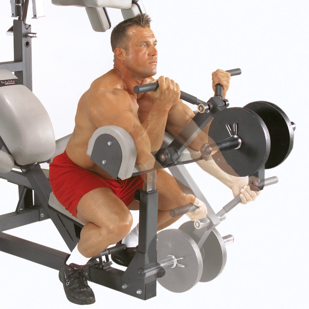 Body-Solid (SBL460P4) Free-Weight Leverage Gym with Squat Attachment and Olympic Leverage Flat Incline Decline Machine with Bench, Arm & Leg Strength Training Functional Exercise Workout Station
