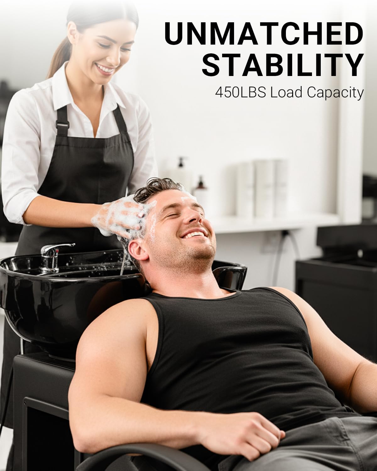 IJIALIFE Shampoo Bowl and Chair Set, Backwash Shampoo Chair