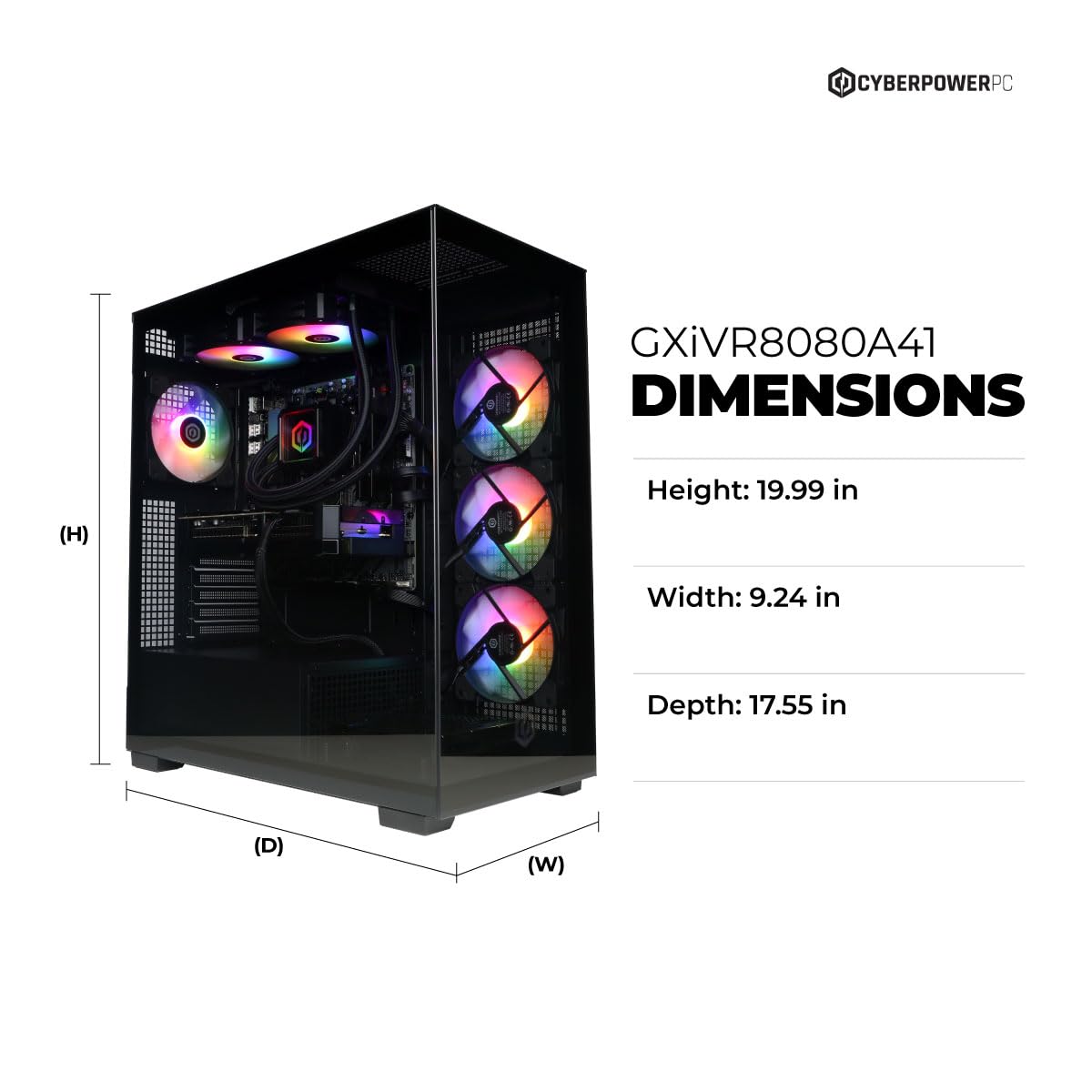 CyberPowerPC Gamer Xtreme Gaming PC, AMD Ryzen 9 9900X 4.4GHz, GeForce RTX 5070 12GB, 32GB DDR5, 1TB PCIe 4.0 SSD, WiFi Ready & Windows 11 Home (GXiVR8080A41)