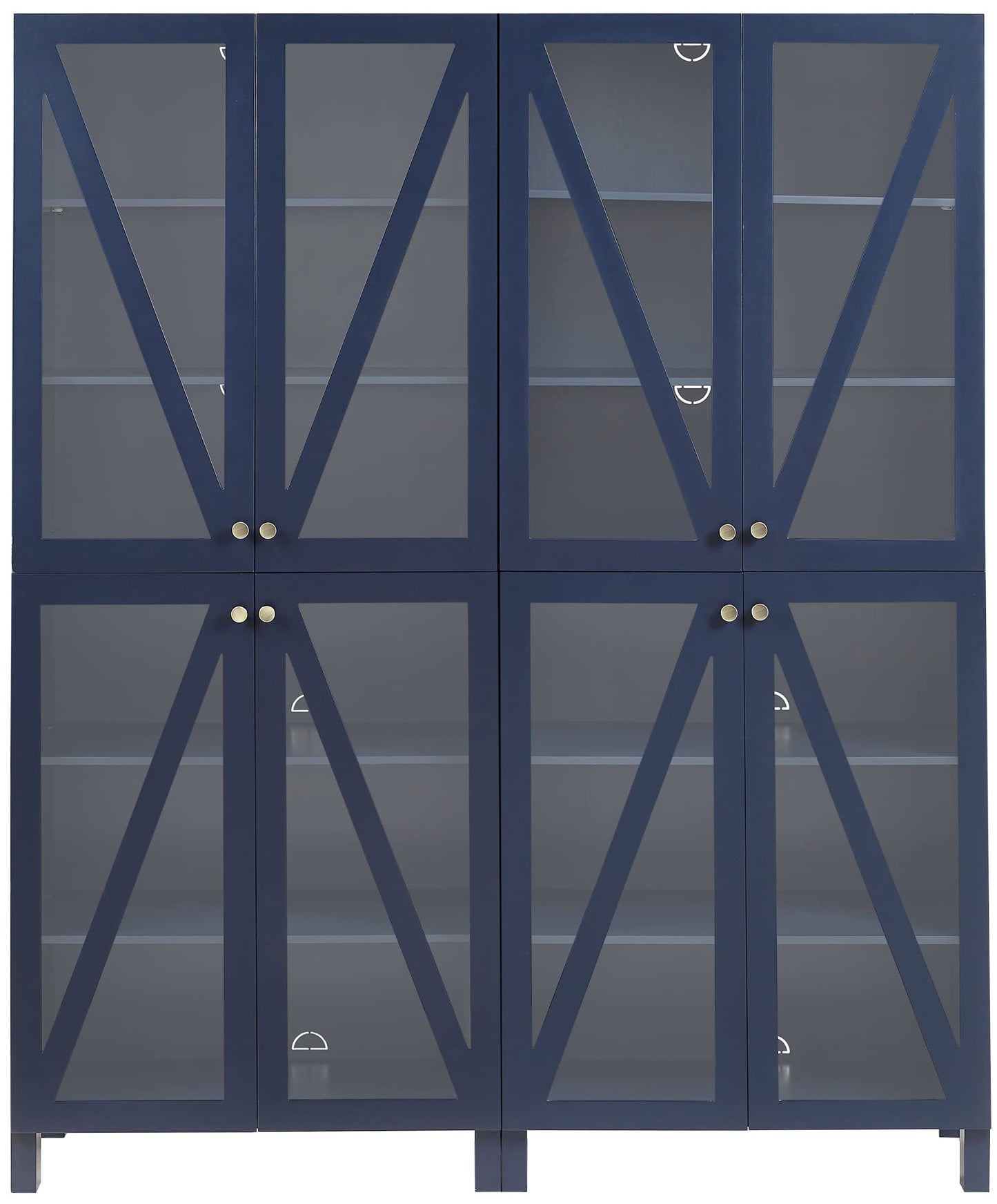 Crosley Furniture Cassai 2-Piece Pantry Storage Cabinet Set with Shelves, Kitchen, Dining, or Laundry Room, Navy