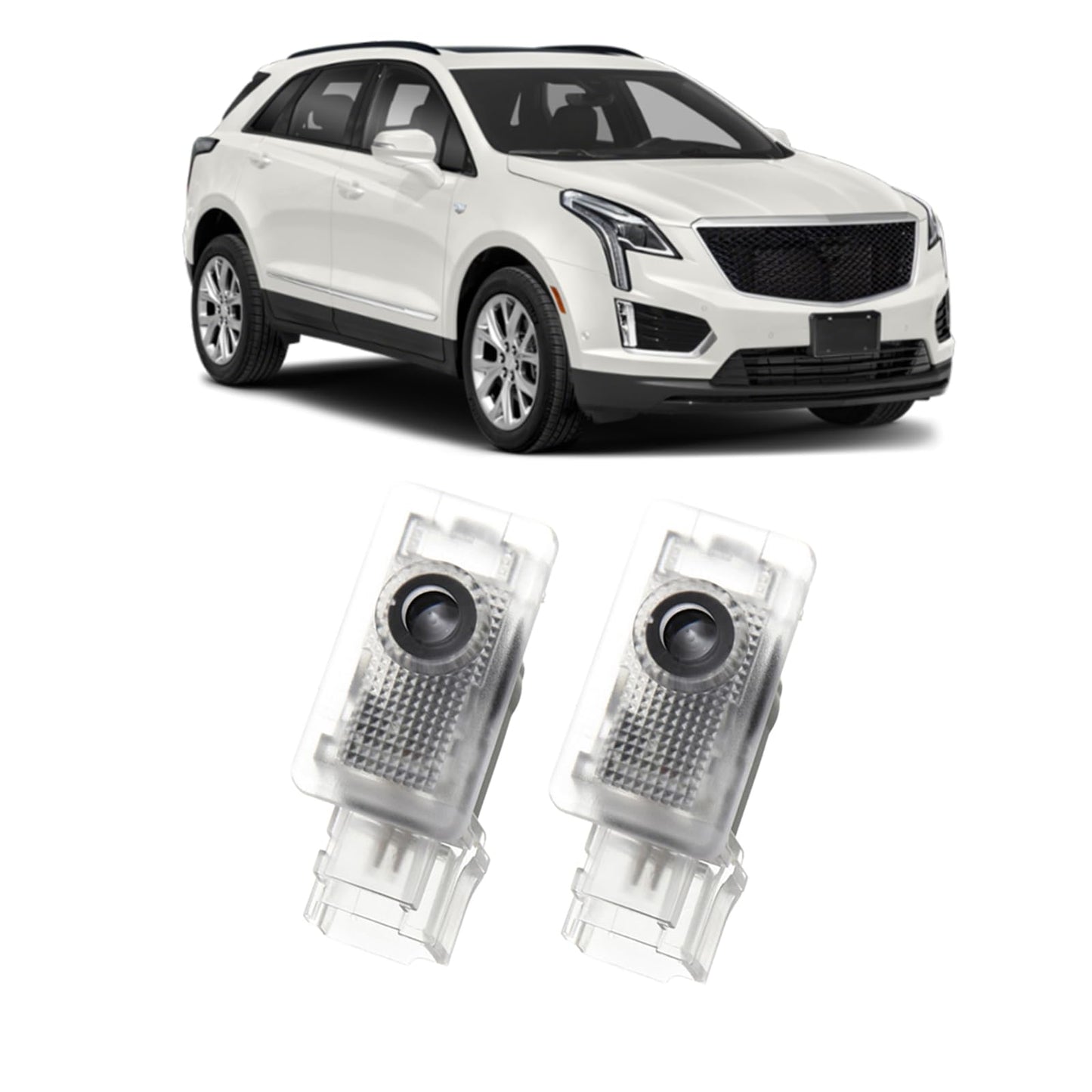 Generic Car Door Lights Logo Projector, Dual Plug Puddle Light, HD No Fade, Model KDCDL, White, 2 Pack