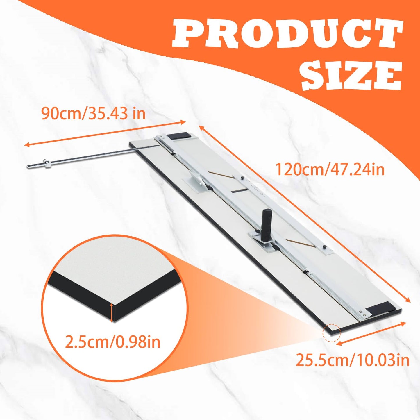 FWTRMRC 47in Mat Cutter for Framing, Compact Board Mounted Mat Board Cutter with Straight & 45° Bevel Cutting Heads Ideal for Framing Pictures DIY & Artwork Projects