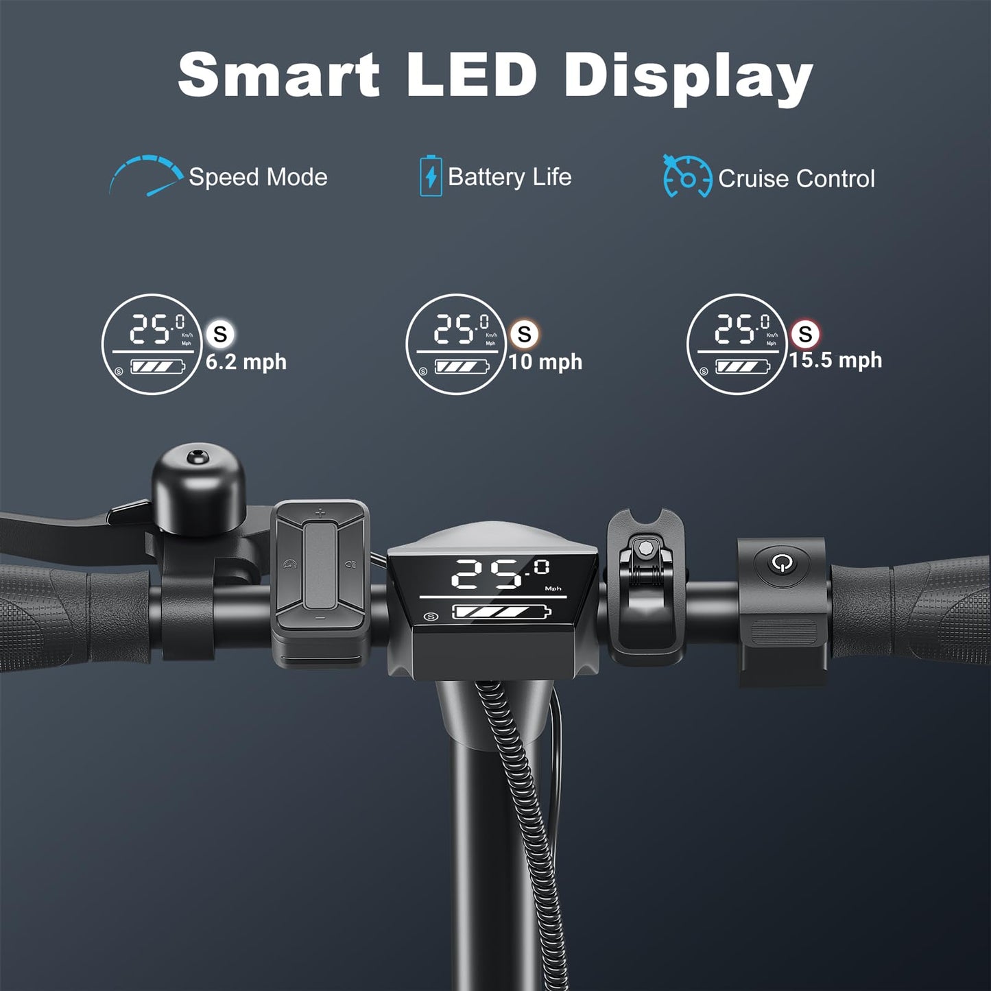 Caroma Electric Scooter Adults, 20 mph & 300 lbs, 350W Motor, 20 Miles Range & 20 Mph, 9" Solid Tires, Folding Motorized Scooter for Adults, App Control