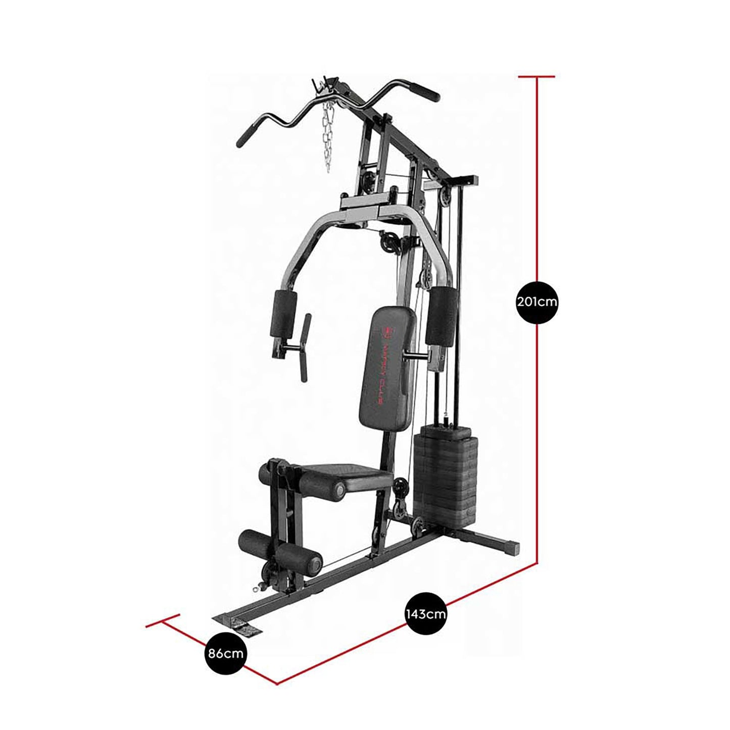 Marcy 100Lb. Stack Home Gym with Pulley, Press Arm, and Leg Developer MKM-81030