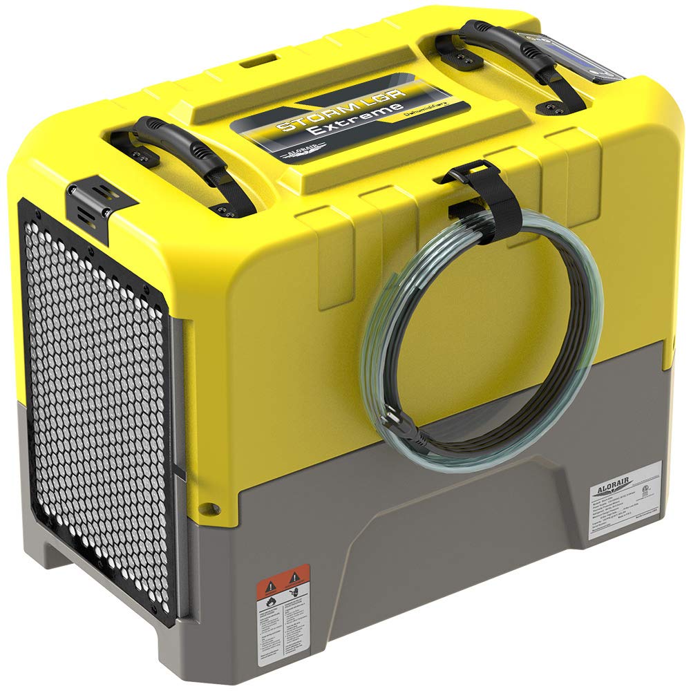 ALORAIR 180 PPD Commercial Dehumidifier with Pump Drain Hose, LGR Dehumidifiers for Basement Warehouse & Job Sites, Crawl Space Dehumidifier for Water Damage Restore, 6-Year-Limited Warranty, Yellow