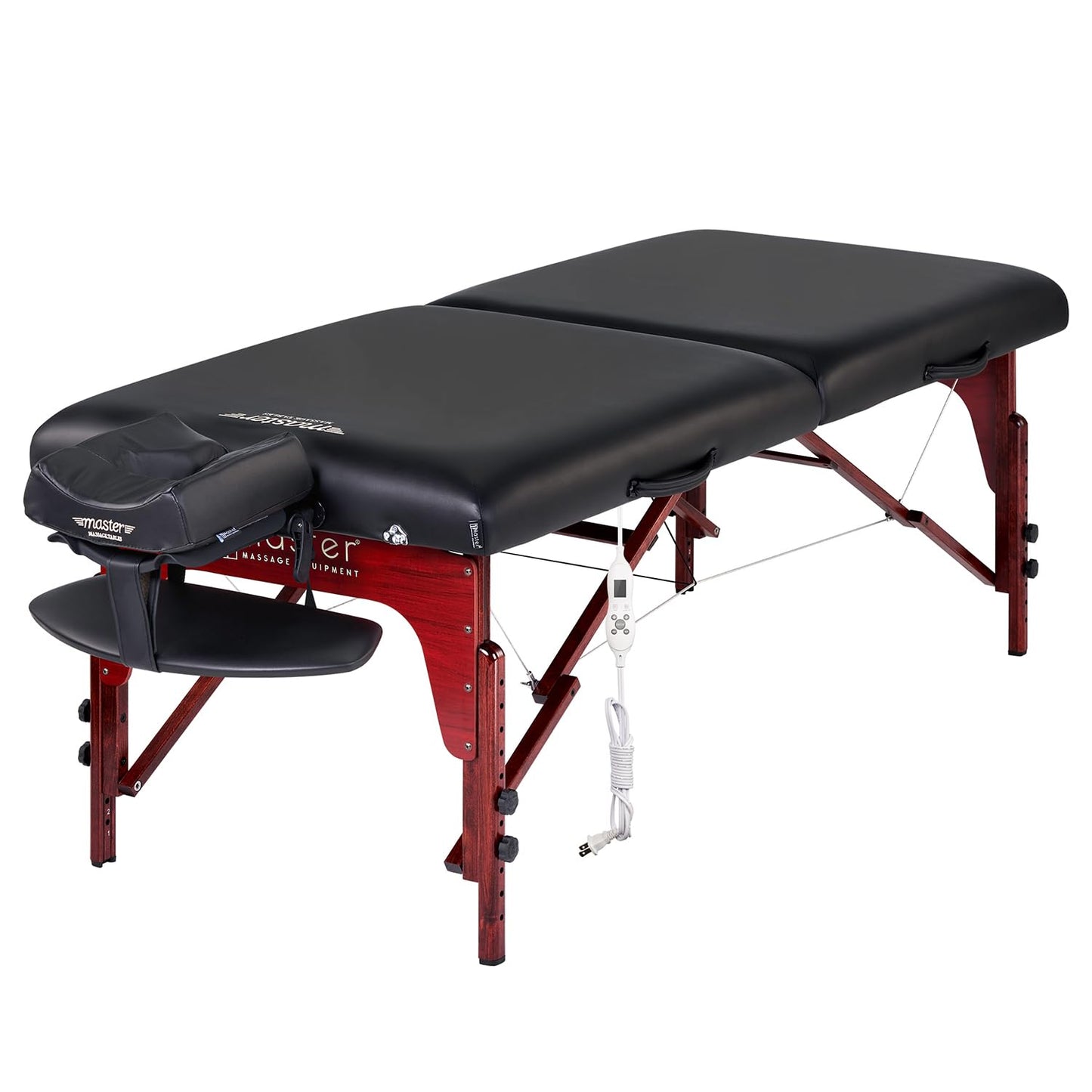 Master Massage 31" Montclair Heated Portable Massage Table with Therma-Top System, Reiki End Panels & Shiatsu Cable Release – Professional Spa Lash Bed – Black