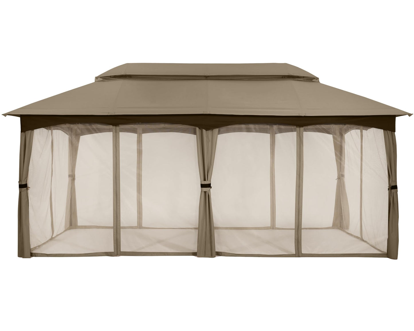 MASTERCANOPY Outdoor Patio Gazebo for Garden with Upgrade Steel Frame and Netting Walls (10x20,Khaki)