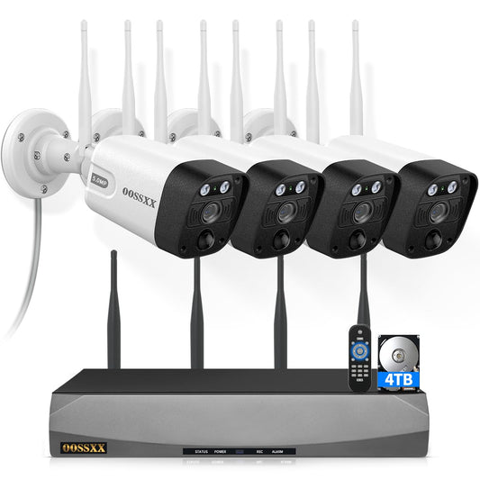 (2026 Update 120 Days Storage) Wireless WiFi Outdoor Security Camera System with Dual Antenna Cameras, 55% Stronger Signal, 130° Wide Angle, 2-Way Audio, No Monthly Fee, Home NVR Security System