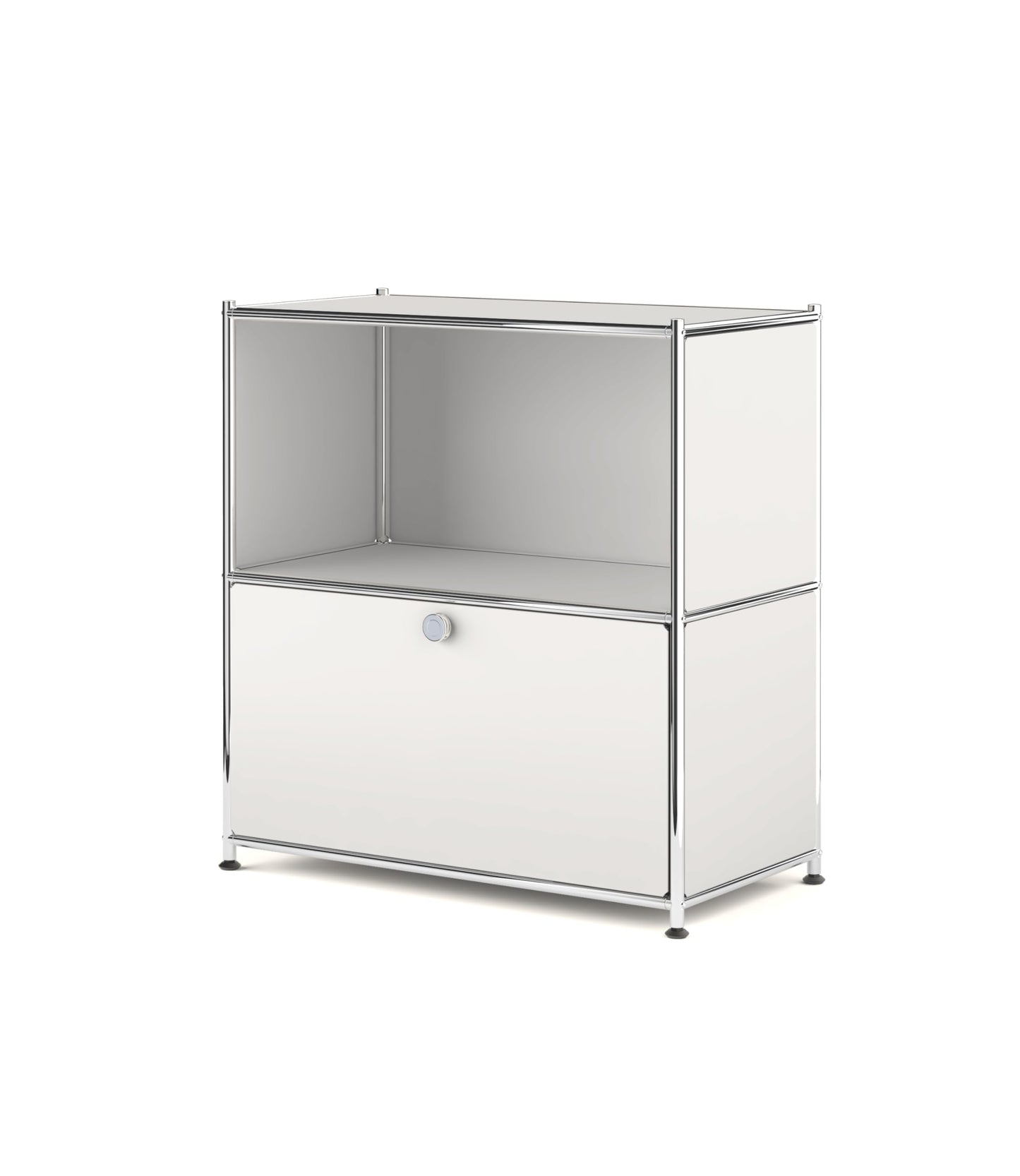 Simplink 32.5-Inch Flip-Top Storage Cabinet with Detachable Wheels, Metal Side Table and Small Sideboard Cabinet for Living Room, Bedroom, Office, Orange