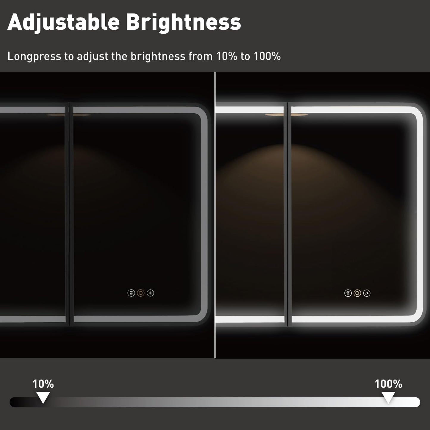HBEZON 36 x 30 Inch Recessed Medicine Cabinet Mirror with Lights, Wall Mounted LED Bathroom Mirror Cabinet, Dimmable, Anti-Fog, Memory Function, 3 Color Modes, Adjustable Shelf, ETL Certified, Black