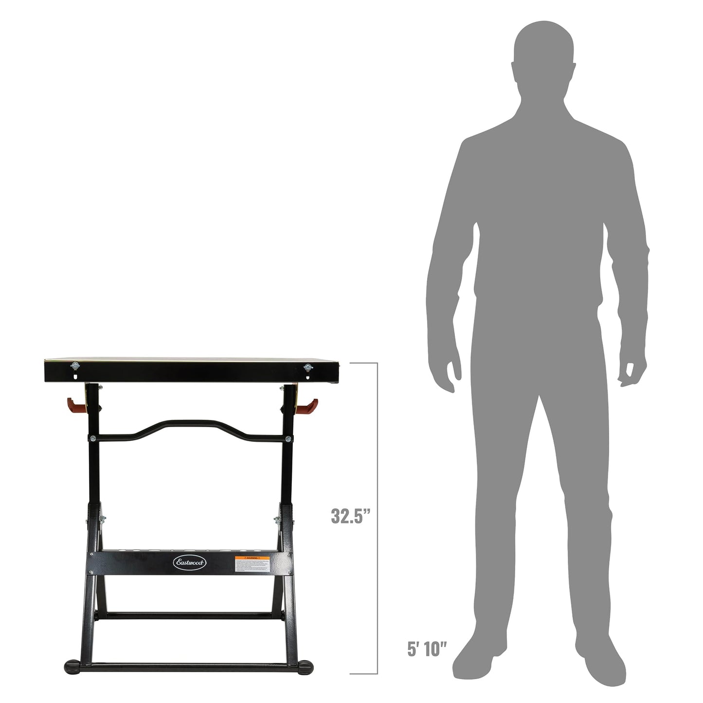 Eastwood Adjustable Steel Welding Table Strong Hold Industrial Workbench Table Welding 14 Gauge Plated Work Surface