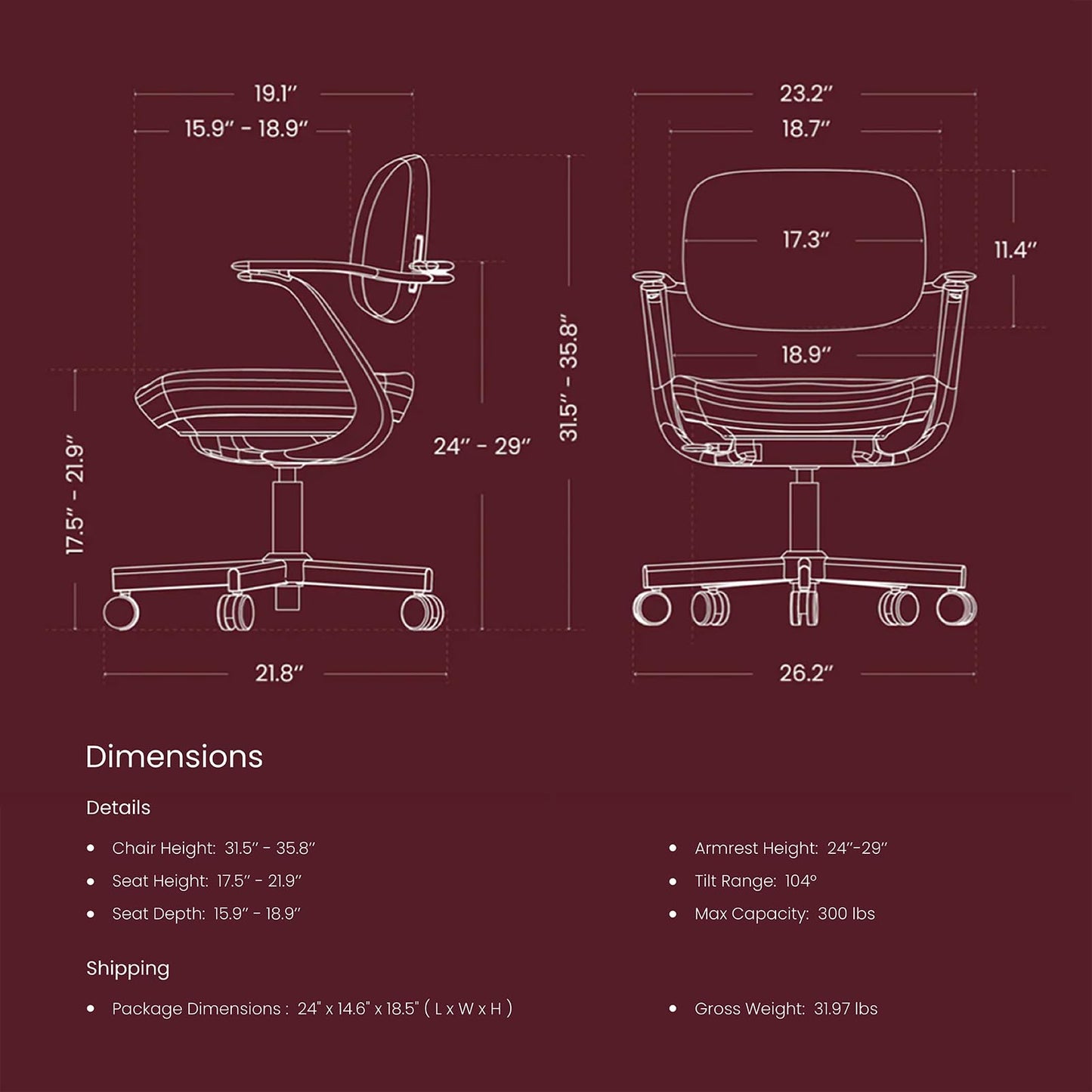TopJob Biskit Ergonomic Chiar, Comfortable Ergonomic Chair Designed Specifically for Women and Children, Suitable for Home, Office, and School environments (Liquid-Resistant Tan Weave)