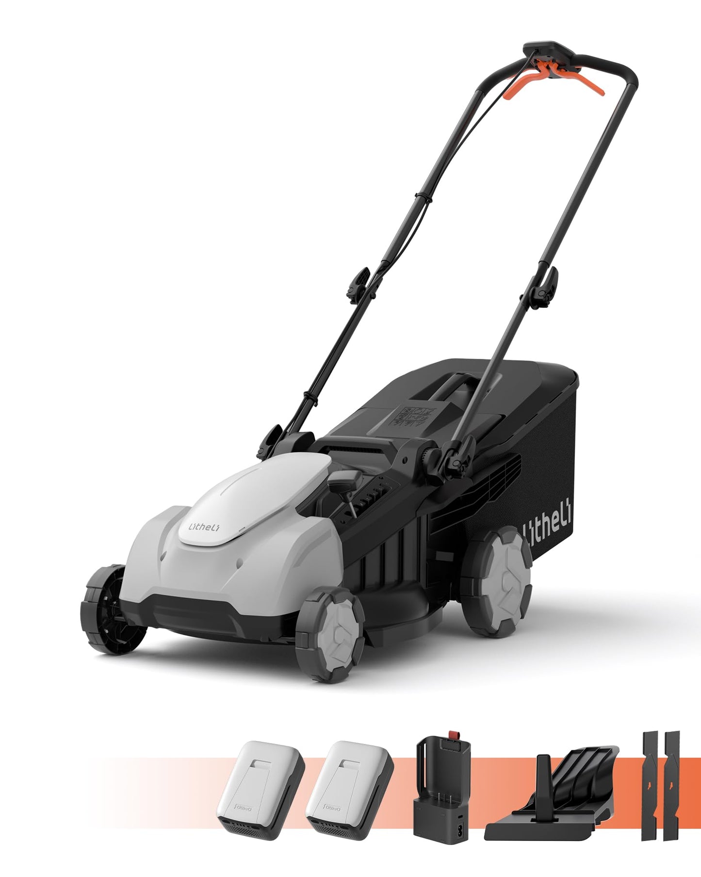 Litheli 18" Self-Propelled Lawn Mower, 40V Battery Lawn Mower(2 x 5.0Ah), Push Mower with Brushless Motor, 2-in-1 Mulching & Bagging