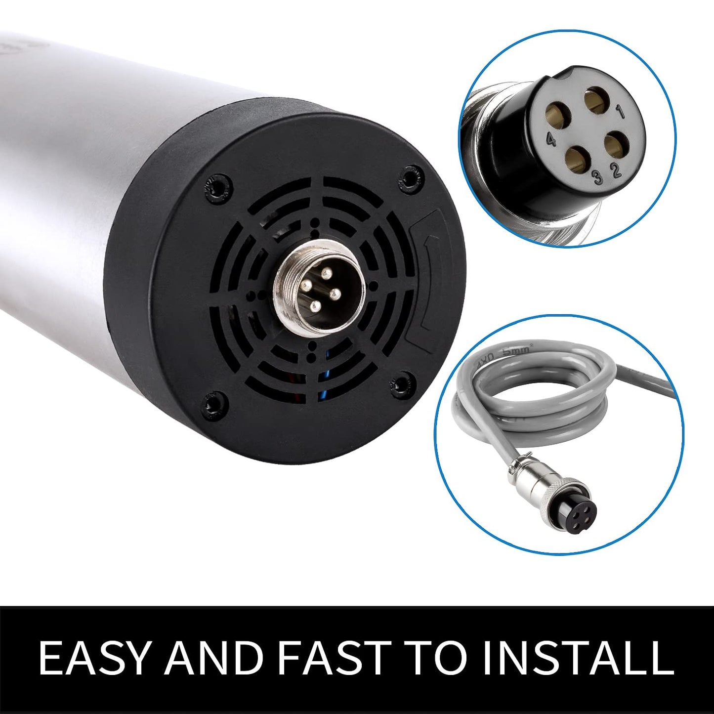 CNC Spindle Motor Kits, 110V 2.2KW Φ80mm Air Cooled Spindle CNC Spindle CNC Motor + 2.2KW VFD+Φ80mm Clamp Mount + Collet kit ER20+ Drill bits+ Wires for CNC Router Machine