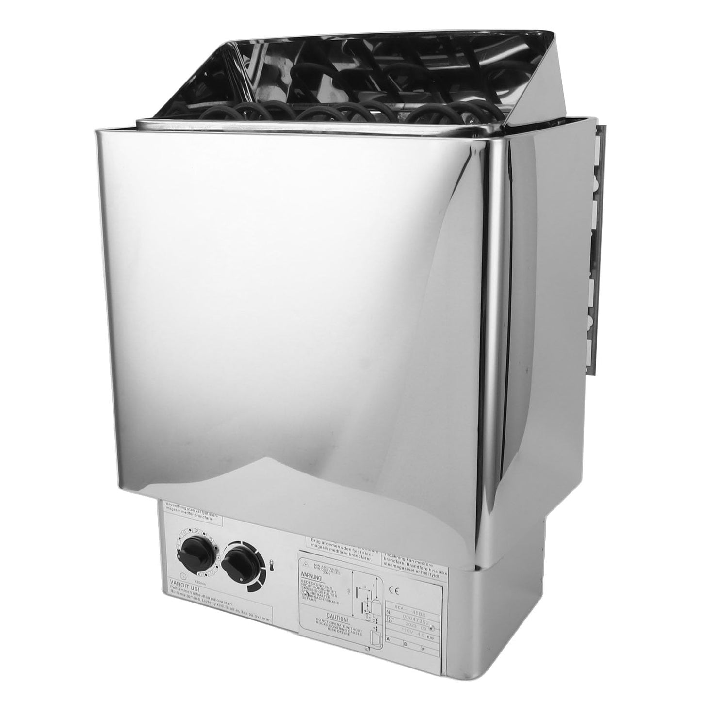 4.5KW Sauna Stove Stainless Steel Sauna Stove Internal Control Temperature Adjustable Sauna Heater 110V