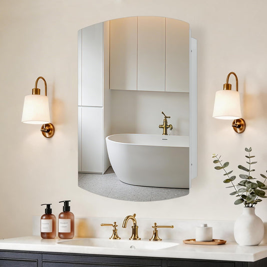 HESONTH 22x30 inch Medicine Cabinet Frameless Bathroom Mirror Cabinet Recess or Surface Mounted Medicine Cabinet with Mirror Cabinet for Bathroom Living Room Toilet Kitchen