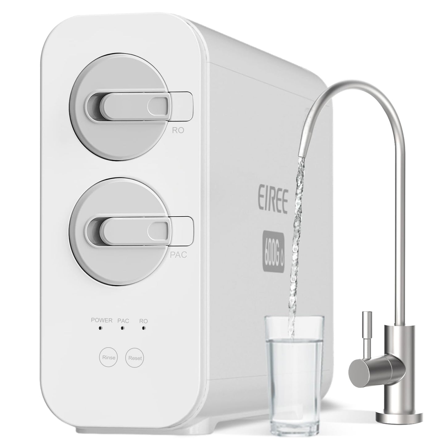 Eiree C6 Tankless Reverse Osmosis System, NSF/ANSI 42 & 372 Certified, 600GPD Under Sink RO Water Filter with 2:1 Pure to Drain Ratio, Reduces TDS & Odor for Clean Drinking Water