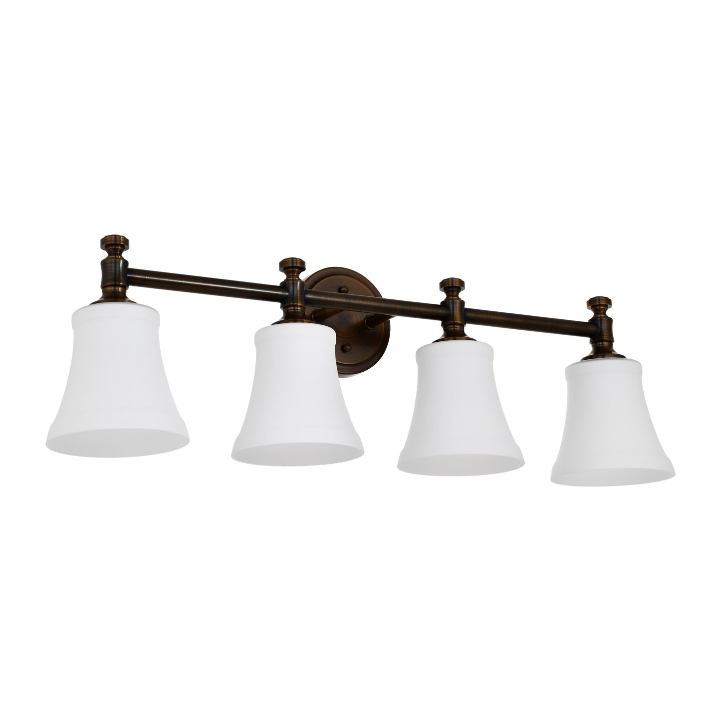 Antique Bronze Bathroom Vanity Light Fixtures, Traditional 4 Lights Wall Sconce Lighting with Large Opal Glass Shade, Porch Wall Mount Light Fixture for Bathroom, Mirror Cabinets Hallway Stairs